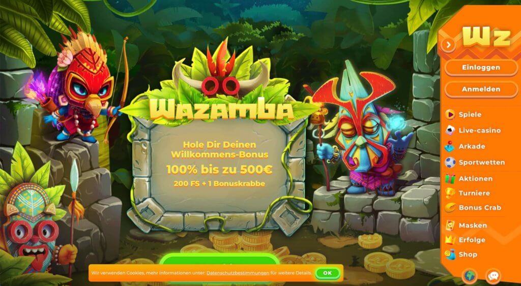 Wazamba Homepage
