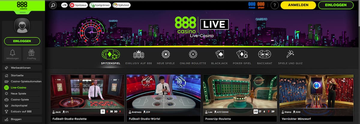 888Casino Live Casino