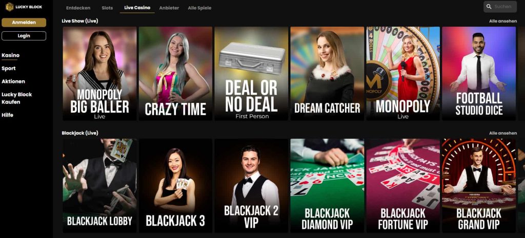 LuckyBlock Online Casino mit Paypal