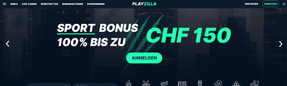 PlayZilla - Willkommensbonus von 200 % bis zu 100,00 €